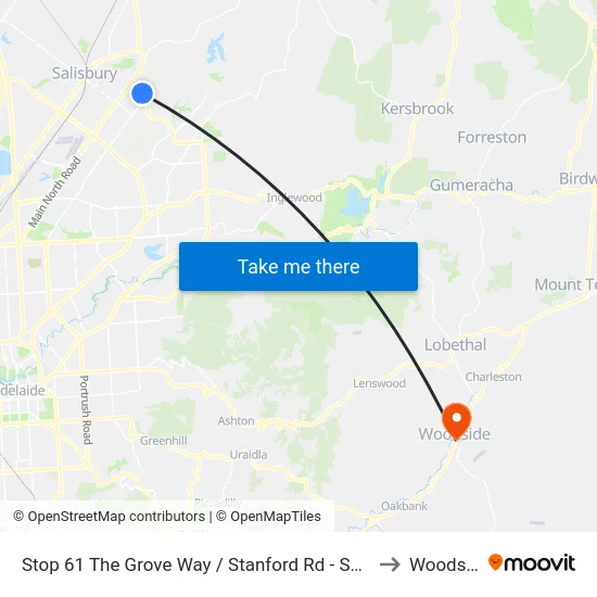 Stop 61 The Grove Way / Stanford Rd - South side to Woodside map