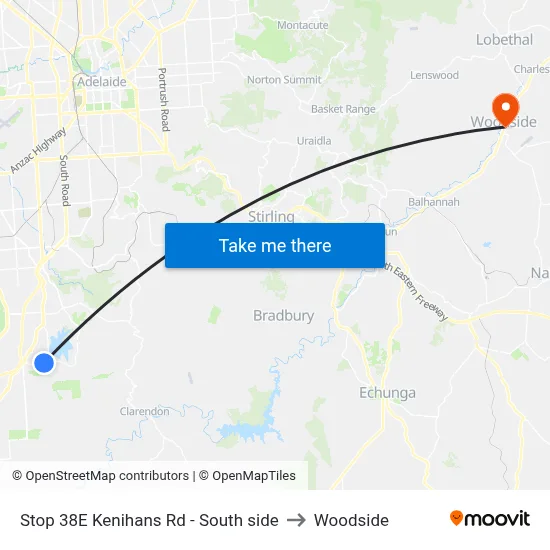 Stop 38E Kenihans Rd - South side to Woodside map