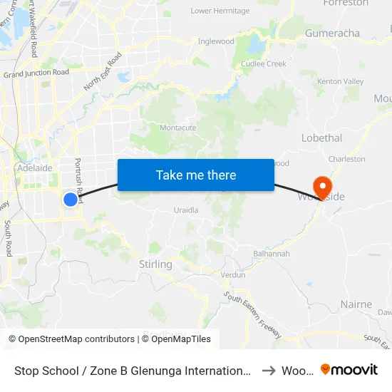 Stop School / Zone B Glenunga International High School Conyngham St to Woodside map