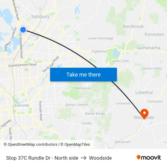 Stop 37C Rundle Dr - North side to Woodside map