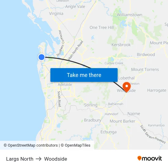 Largs North to Woodside map