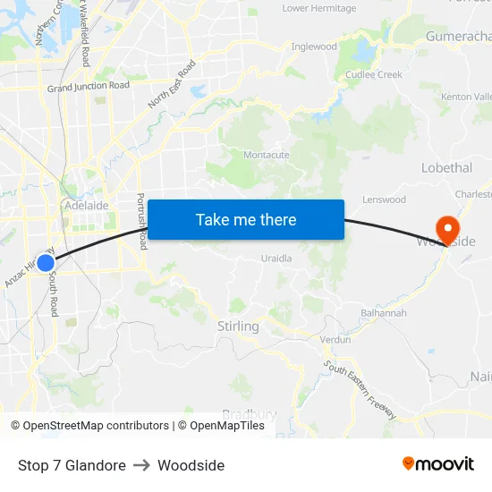 Stop 7 Glandore to Woodside map