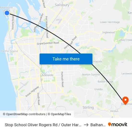 Stop School Oliver Rogers Rd / Outer Harbor Railway to Balhannah map