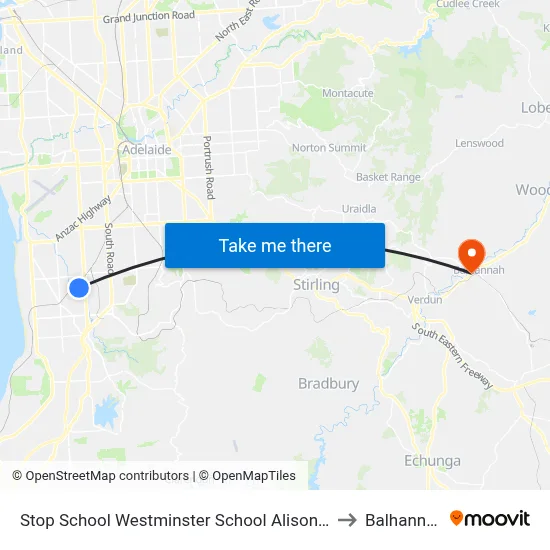 Stop School Westminster School Alison Av to Balhannah map