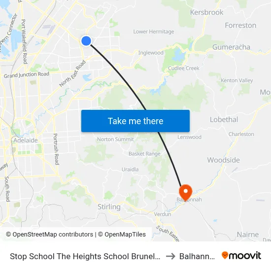 Stop School The Heights School Brunel Dr to Balhannah map