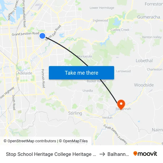 Stop School Heritage College Heritage Ct to Balhannah map