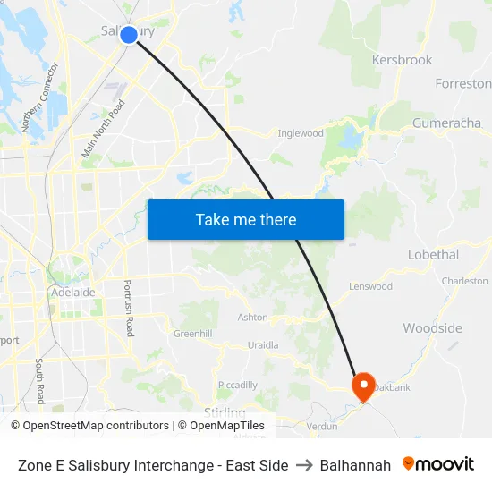 Zone E Salisbury Interchange - East Side to Balhannah map