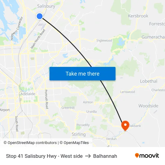 Stop 41 Salisbury Hwy - West side to Balhannah map