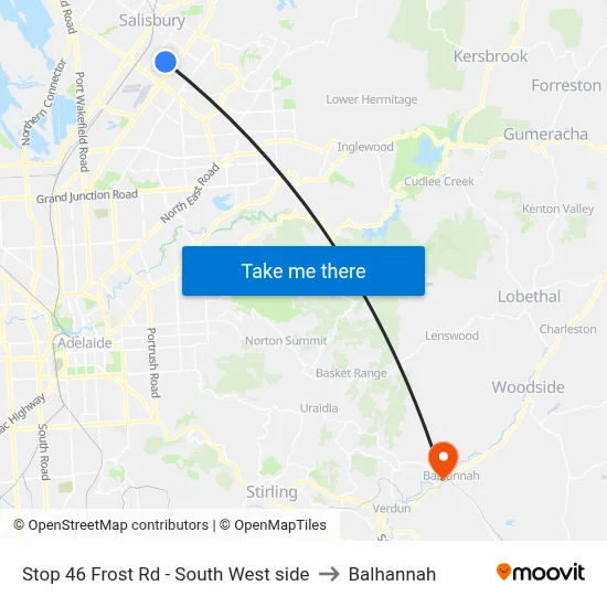 Stop 46 Frost Rd - South West side to Balhannah map