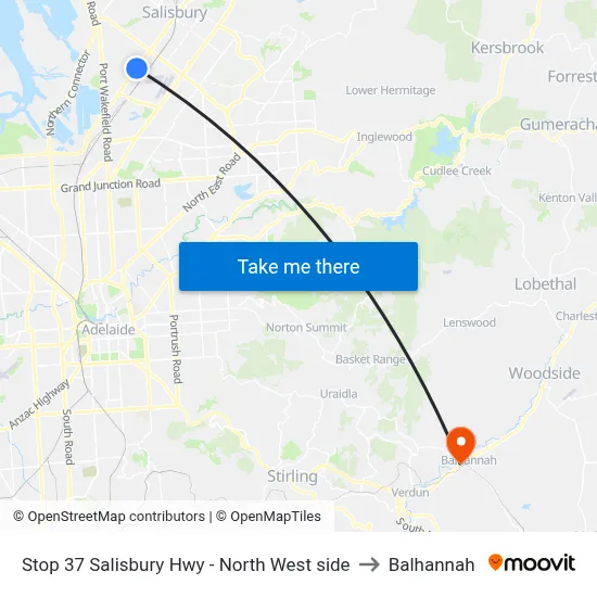 Stop 37 Salisbury Hwy - North West side to Balhannah map