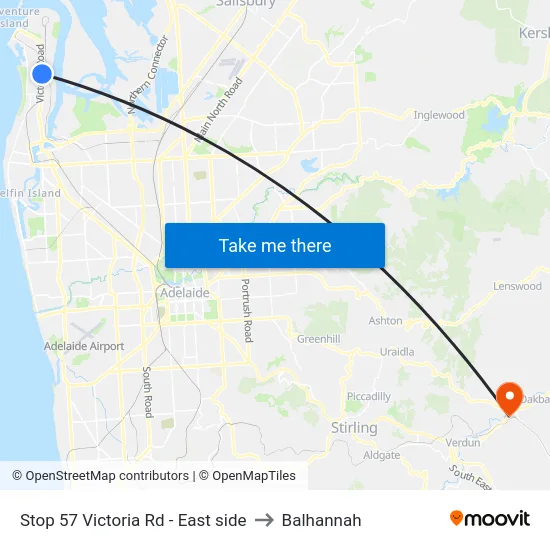 Stop 57 Victoria Rd - East side to Balhannah map