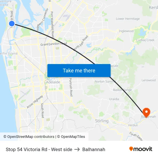 Stop 54 Victoria Rd - West side to Balhannah map