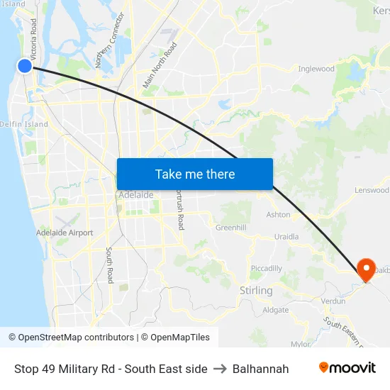 Stop 49 Military Rd - South East side to Balhannah map