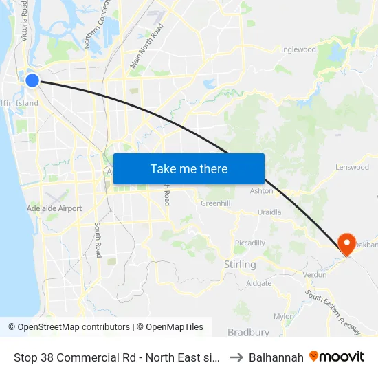 Stop 38 Commercial Rd - North East side to Balhannah map