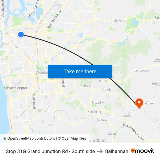 Stop 31G Grand Junction Rd - South side to Balhannah map