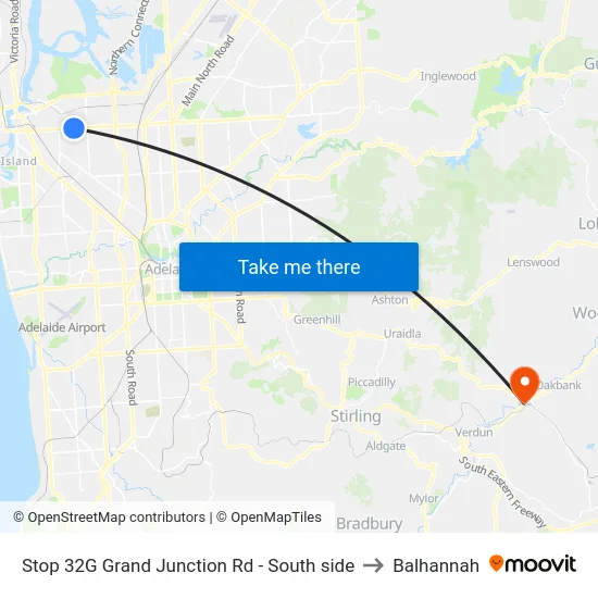 Stop 32G Grand Junction Rd - South side to Balhannah map