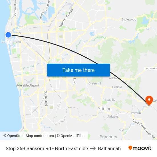 Stop 36B Sansom Rd - North East side to Balhannah map