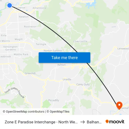 Zone E Paradise Interchange - North West side to Balhannah map