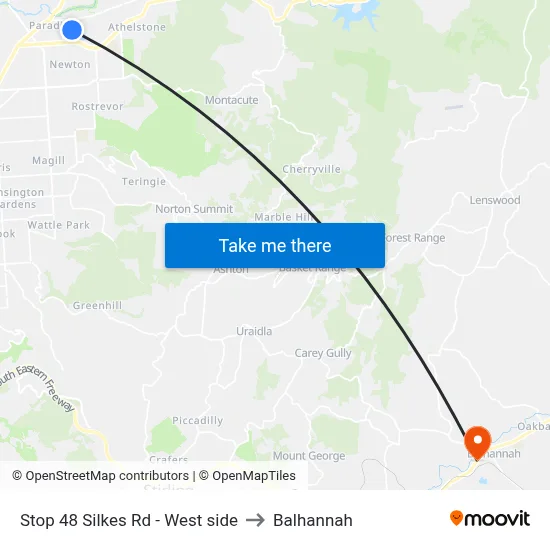 Stop 48 Silkes Rd - West side to Balhannah map