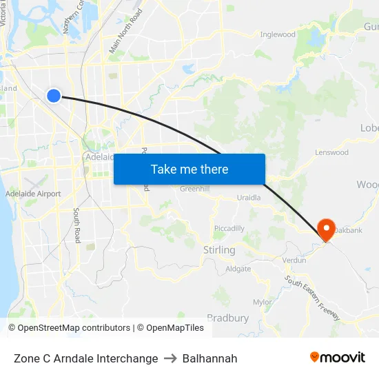 Zone C Arndale Interchange to Balhannah map