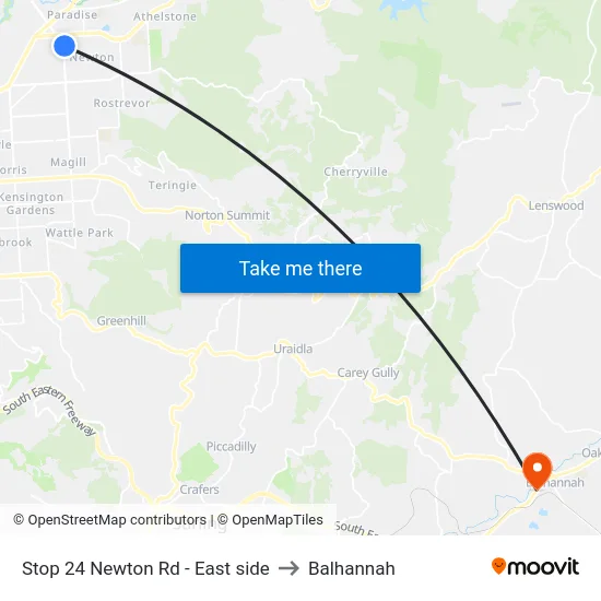 Stop 24 Newton Rd - East side to Balhannah map
