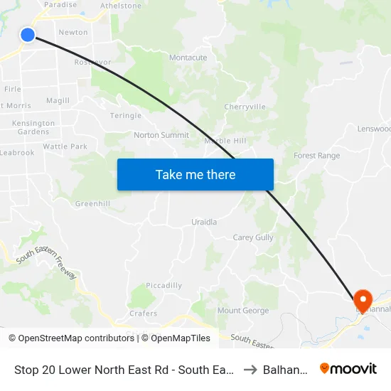 Stop 20 Lower North East Rd - South East side to Balhannah map