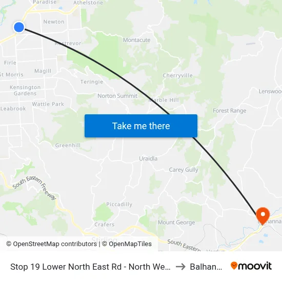 Stop 19 Lower North East Rd - North West side to Balhannah map