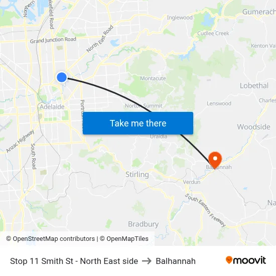 Stop 11 Smith St - North East side to Balhannah map