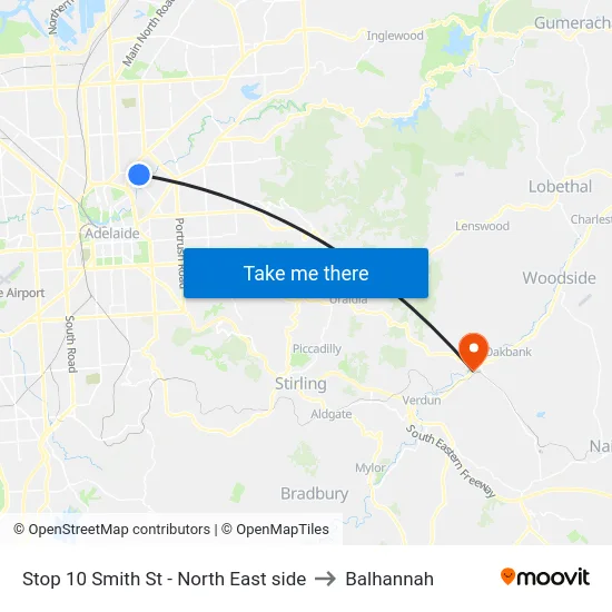 Stop 10 Smith St - North East side to Balhannah map