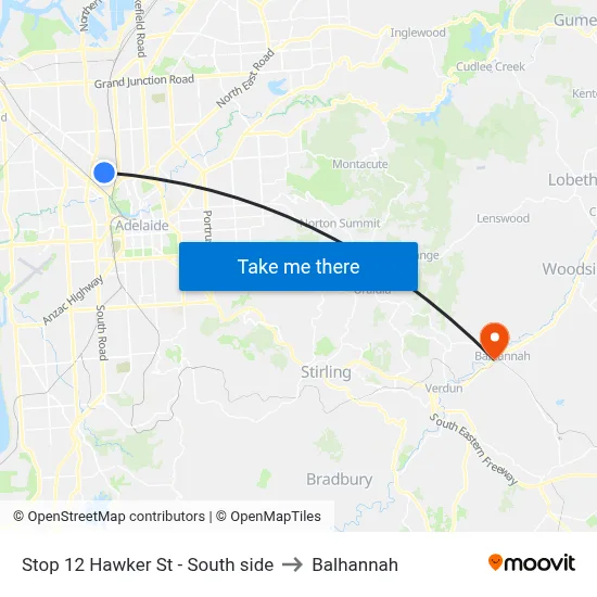 Stop 12 Hawker St - South side to Balhannah map