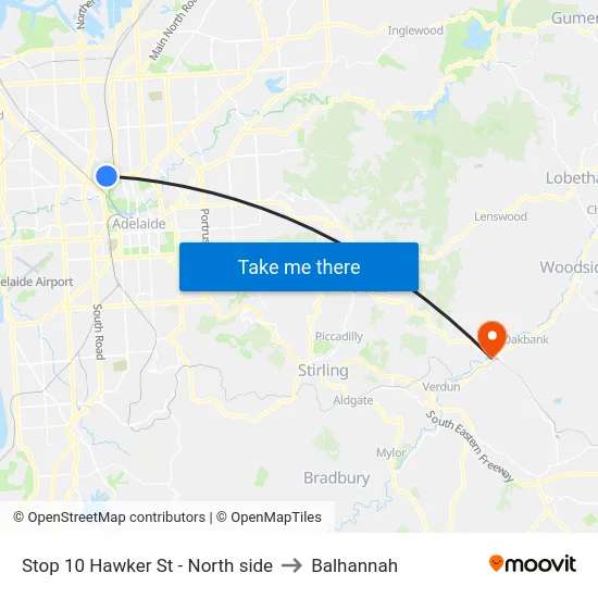 Stop 10 Hawker St - North side to Balhannah map