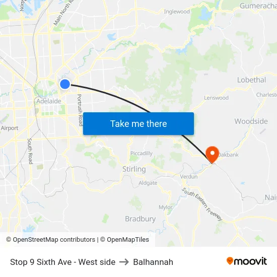 Stop 9 Sixth Ave - West side to Balhannah map