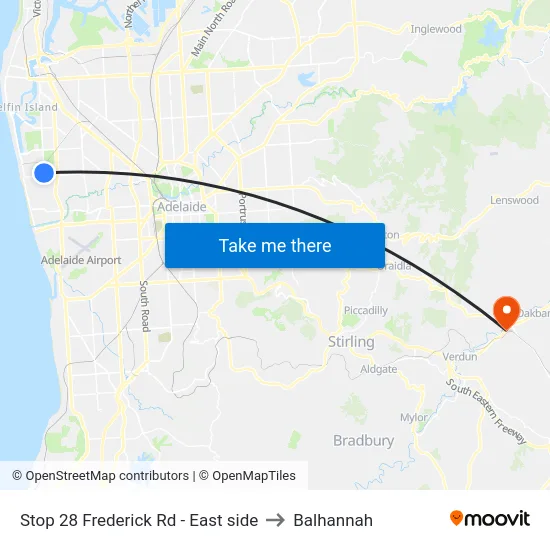 Stop 28 Frederick Rd - East side to Balhannah map