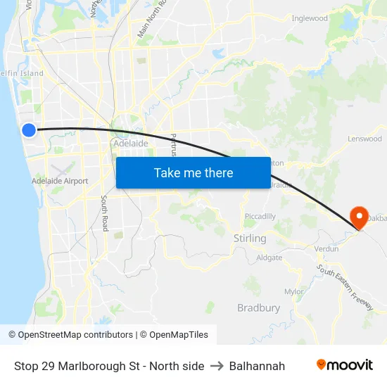 Stop 29 Marlborough St - North side to Balhannah map