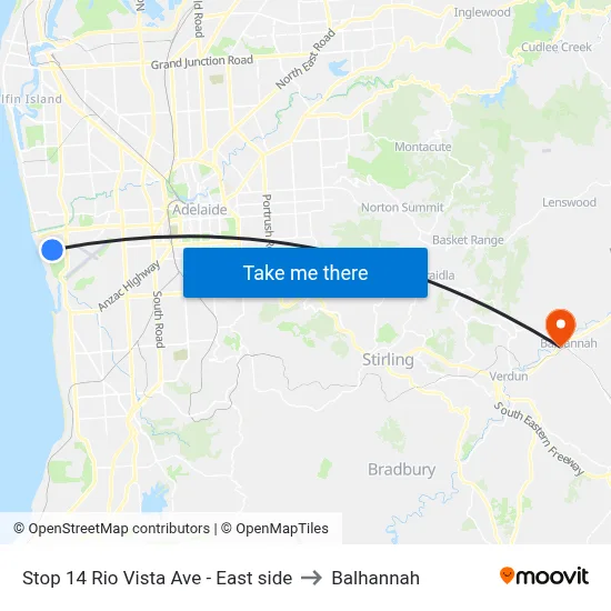 Stop 14 Rio Vista Ave - East side to Balhannah map