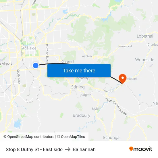 Stop 8 Duthy St - East side to Balhannah map