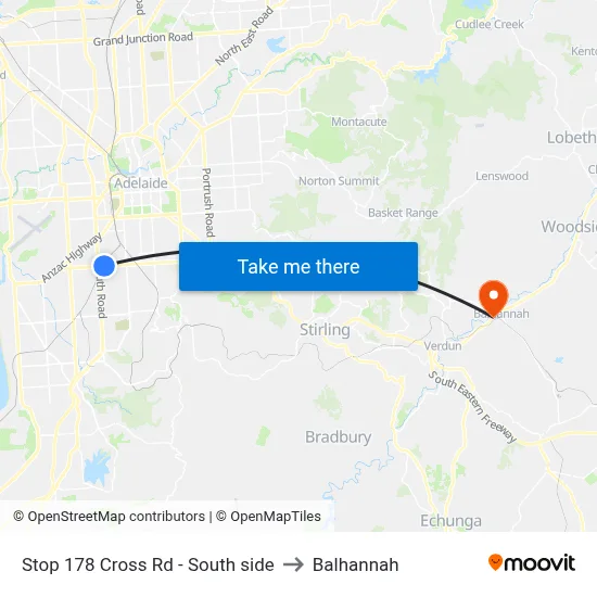 Stop 178 Cross Rd - South side to Balhannah map