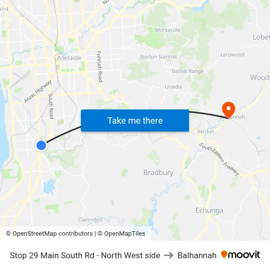 Stop 29 Main South Rd - North West side to Balhannah map