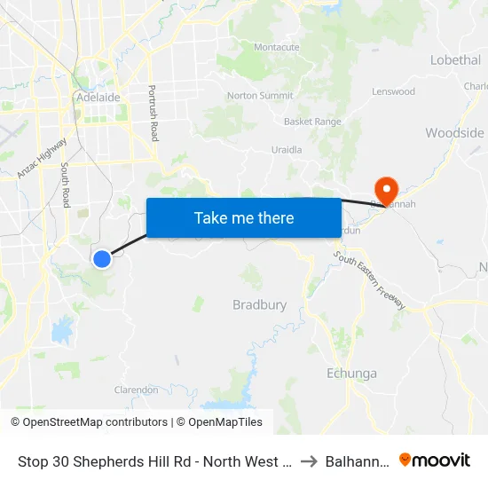 Stop 30 Shepherds Hill Rd - North West side to Balhannah map