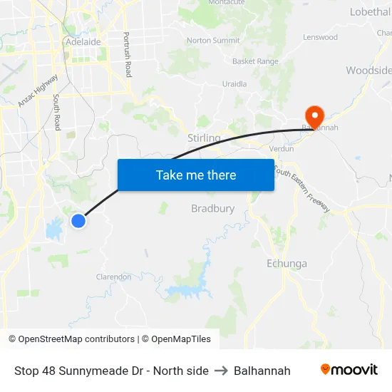 Stop 48 Sunnymeade Dr - North side to Balhannah map