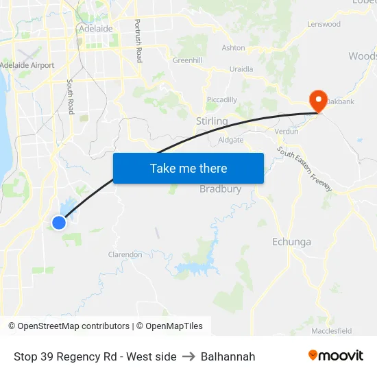 Stop 39 Regency Rd - West side to Balhannah map