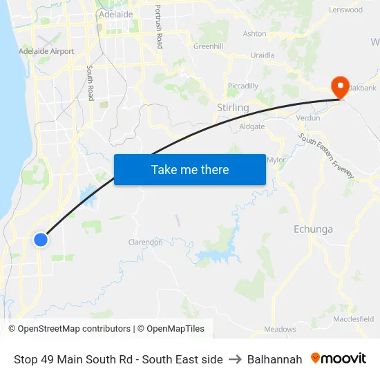 Stop 49 Main South Rd - South East side to Balhannah map