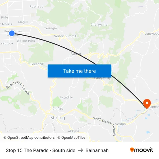 Stop 15 The Parade - South side to Balhannah map