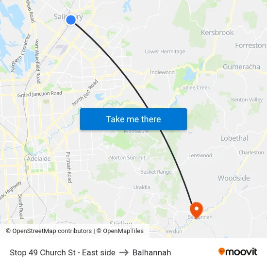 Stop 49 Church St - East side to Balhannah map