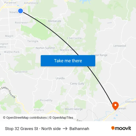 Stop 32 Graves St - North side to Balhannah map