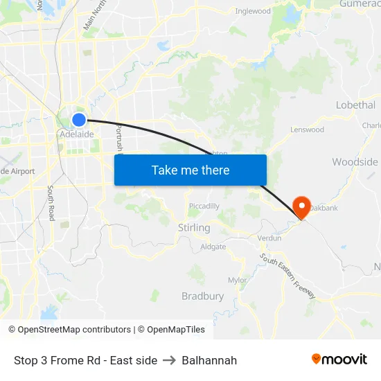 Stop 3 Frome Rd - East side to Balhannah map