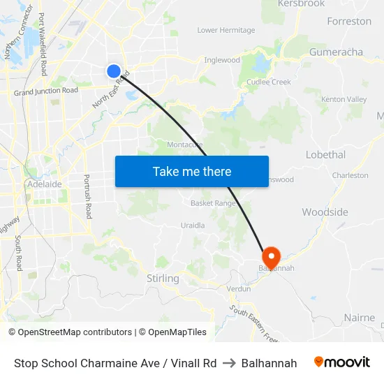 Stop School Charmaine Ave / Vinall Rd to Balhannah map