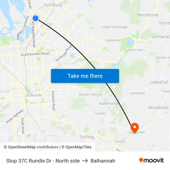 Stop 37C Rundle Dr - North side to Balhannah map