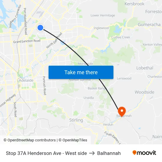 Stop 37A Henderson Ave - West side to Balhannah map
