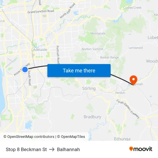 Stop 8 Beckman St to Balhannah map